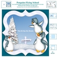 Penguins Flying School Cut & Fold Card Kit With Decoupage, Inserts, Envelope, Gift Tags & Bookmark