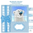 Polar Bear & Butterfly - 7.5 Inch Square Card Kit For Birthdays & Xmas Cards