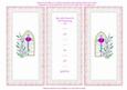 Triple Fold Lily Church Window Pink Christening Invitation