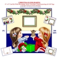Christmas Is For Sharing 6 x 6 Decoupage Square Card Kit With Insert, Envelope, Framed greetings & Gift Tags
