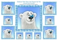 Polar Bear & Butterfly - Ten Square Card Christmas or Birthday Toppers & Gift Tags