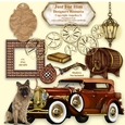 Just For Him A Designers Resource With Vintage Car CU PNG 300 DPI