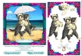 Victorian Cats Beach Wedding or Anniversary 6 x 6 Topper With Decoupage PU 300 dpi