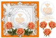 Coral Roses Wedding Anniversary 8 x 8 Card Topper With Decoupage