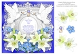 Sapphire Wedding Anniversary 8 x 8 Floral Lily & Forget Me Nots Decoupage Card Topper