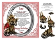 8 x 8 Leo Zodiac Birthday Gemstone Dragon Card Topper & Decoupage