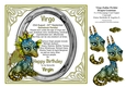 8 x 8 Virgo Zodiac Birthday Gemstone Dragon Decoupage Card Topper