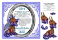 8 x 8 Libra Zodiac Birthday Gemstone Dragon Decoupage Card Topper