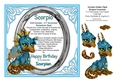 8 x 8 Scorpio Zodiac Birthday Gemstone Dragon Decoupage Card Topper
