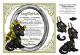 8 x 8 Sagittarius Zodiac Birthday Gemstone Dragon Decoupage Card Topper