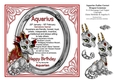 8 x 8 Aquarius Zodiac Birthday Gemstone Dragon Decoupage Card Topper