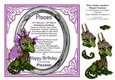 8 x 8 Pisces Zodiac Birthday Gemstone Dragon Decoupage Card Topper