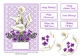 Victorian Calla Lilies, Violets & Lace 7 x 5 Card Topper & Decoupage