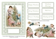 Victorian Mother & Children Decorating Christmas Tree 7 x 5 Card Topper With Decoupage