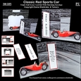 Class Red Sports Car For Male Or Female A Triple Fold Over The Edge Side Scene Card Kit
