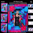 Art Deco Lady 3D Pop Out Concertina Stained Glass Style Box Card Kit & Matching Envelope
