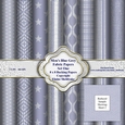 Mens Blue Grey Faux Fabric Assorted 8 x 8 Backing Paper Set Three