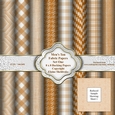 Mens Tan Brown Faux Fabric Assorted 8 x 8 Backing Paper Set One