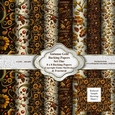 Autumn Gold 8 x 8 Floral Backing Papers For Cards, Scrapbooks & Paper Crafts