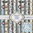 Nautical Items Seaside Boats Shells Lighthouse 8 x 8 Backing Papers