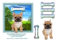 French Bulldog Puppy Dog And Bone 6 x 6 Card Topper With Decoupage