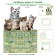 Cat With Her Kittens On The Wall - Cut & Fold 7 x 5 Card Kit