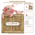 Adult Pig & Baby Pig In The Sty - 7 x 5 Cut & Fold Card Kit