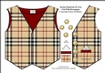 Tartan Waistcoat Or Vest (14) With Decoupage