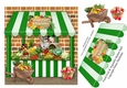Fruit And Veg Market Stall Square Card  Topper & Decoupage