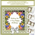 8 x 8 Green Pansy & Lace Card Toppers & Gift Cards