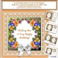 8 x 8 Orange Pansy & Lace Card Toppers & Gift Cards