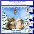 8 x 8 Christmas Kittens Under The Mistletoe Card Kit With Assorted Greetings