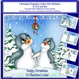 8 x 8 Christmas Penguins Under The Mistletoe Card Kit With Assorted Greetings