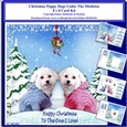 8 x 8 Christmas Puppies Under The Mistletoe Card Kit With Assorted Greetings