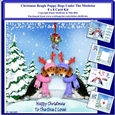 8 x 8 Christmas Beagle Puppy Dogs Under The Mistletoe Card Kit With Assorted Greetings