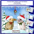 8 x 8 Christmas Bunny Rabbits Under The Mistletoe Card Kit With Assorted Greetings