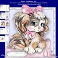 Happy Cute Pink Puppy Dog 8 x 8 Over The Edge Card Kit With Insert and Assorted Greetings