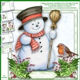 Happy Snowman & Robin 8 x 8 Over The Edge Card Kit With Insert and Assorted Greetings