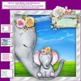 Mama And Baby Girl Elephant Over The Edge Card Kit With Decoupage Insert Envelope Tags