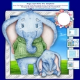 Papa And Baby Boy Elephant Over The Edge Card Kit With Decoupage Insert Envelope Tags