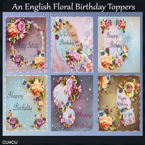An English Floral Birthday Toppers