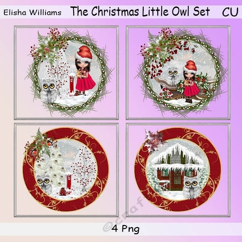 The christmas little owl set
