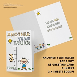 Another Year Taller Age 3 Boy