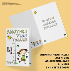 Another Year Taller Age 4 Girl