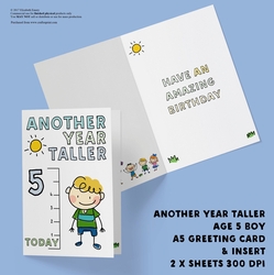 Another Year Taller Age 5 Boy