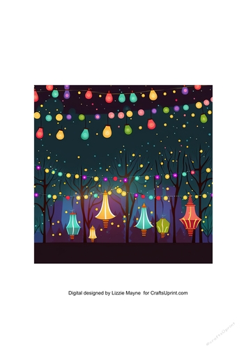 Whimsical Christmas lights garland & village