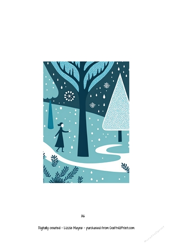 Whimsical woodland snow scene