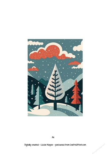 Whimsical woodland snow scene