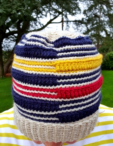 Striped Nautical Beanie with fold up brim