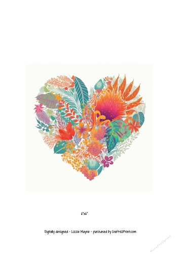 Valentines Hawaiian flower heart